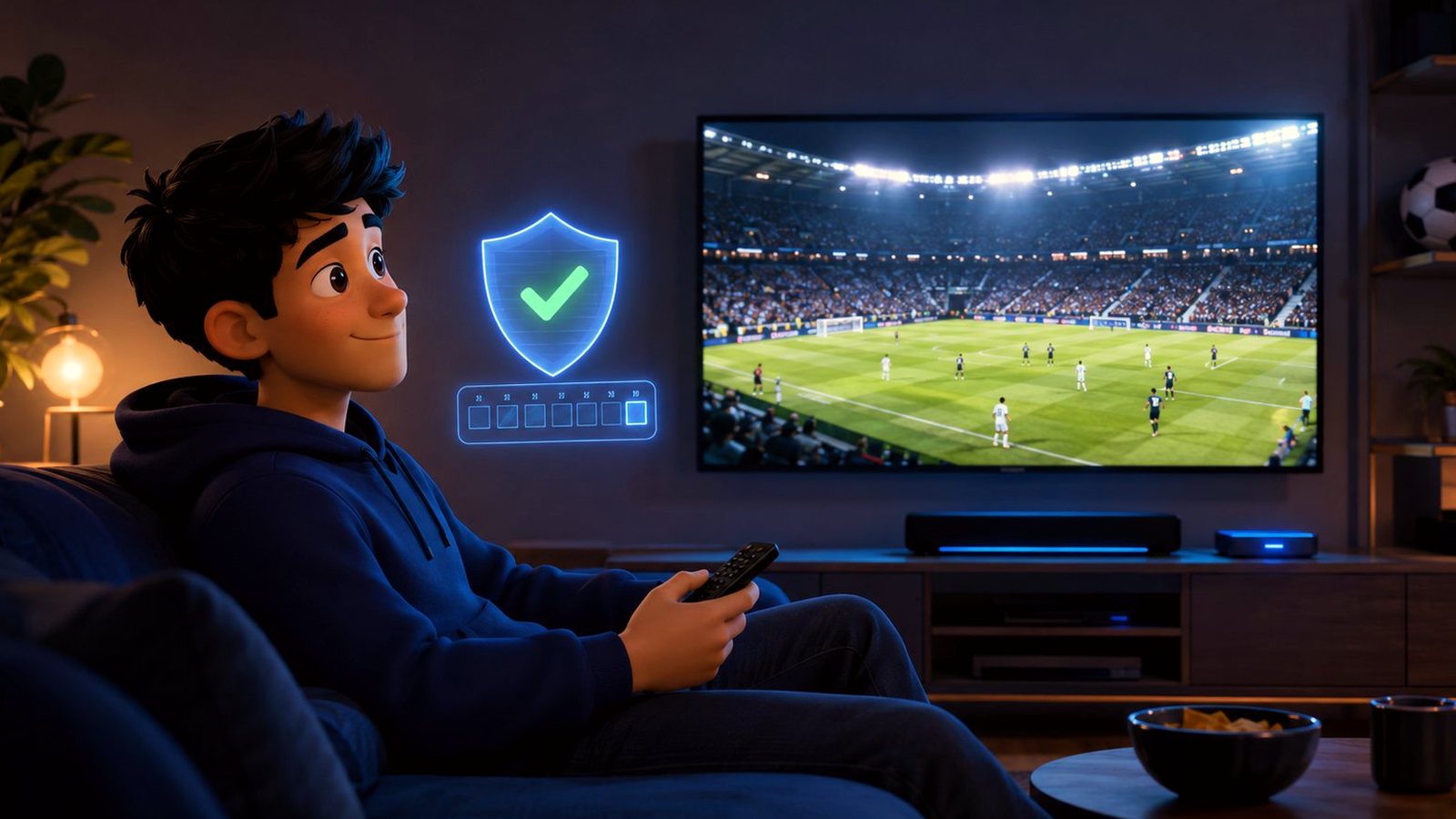 Watching live sport on an IPTV subscription backed by a money-back guarantee instead of a free trial